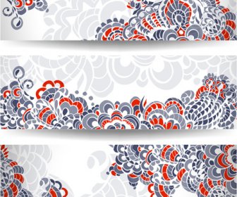 Abstract Color Floral Banner