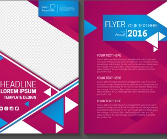 Abstract Colored Background Annual Report Flyer Template