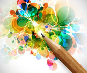 Abstract Colored Background With Pencil Vector
