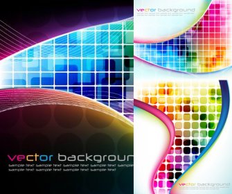 Abstract Colored Box Backgrounds Vector Graphic