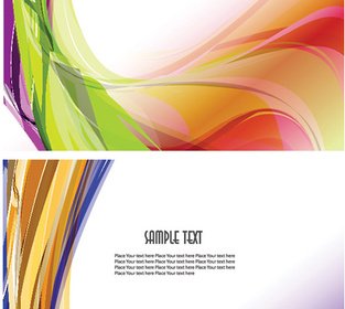 Abstract Colored Dynamic Wave Line Vector