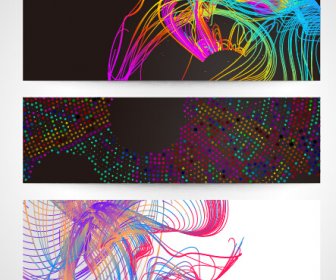 Abstract Colored Lines Banner Vector