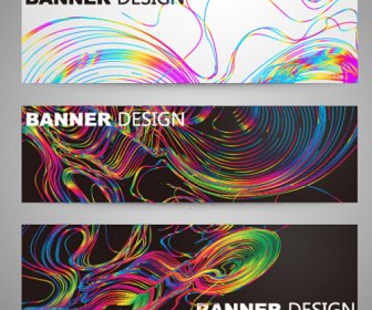 Linhas Coloridas Abstratas Banner Vector