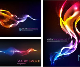 着色された煙の抽象的な背景のデザインのベクトル