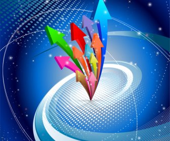 Abstract Colorful Arrow Up Background