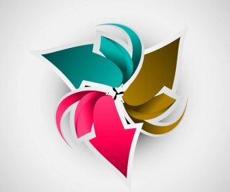 Abstract Colorful Arrow Vector Whit Background