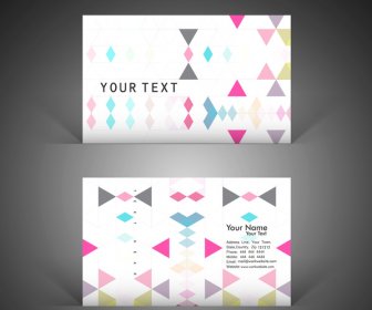 Abstract Colorful Business Card Set White Vector