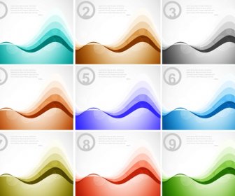 Abstract Colorful Business Wave Template Numbered Collection Vector