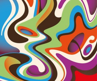 Abstract Colorful Curved Waves Background Vector Illustration