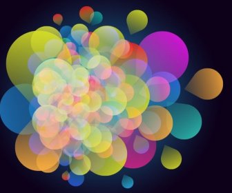 Abstract Colorful Design On Dark Background Vector Illustration
