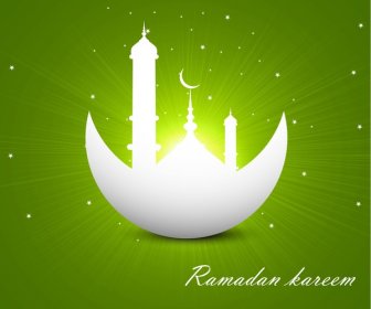 Abstract Colorful Green Ramadan Kareem Vector Background