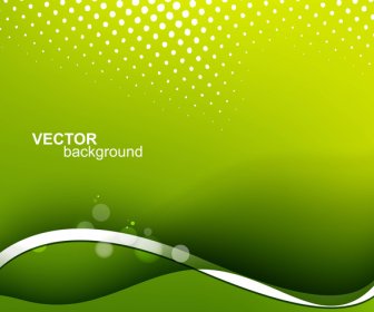 Abstract Colorful Green Wave Background Vector Illustration