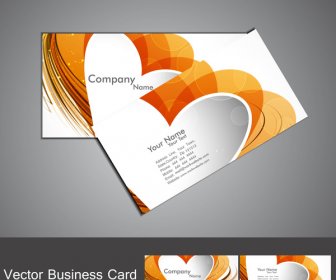 Astratto Colorato Cuore Business Card Set Vettoriale