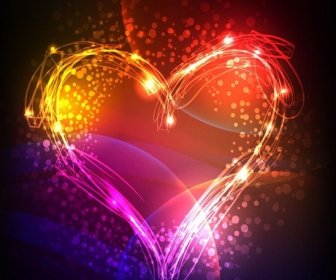 Fundo De Dia Dos Namorados Coração Colorido Abstrato