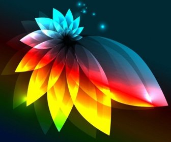 Abstract Colorful Light Flower Vector Graphic