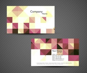 抽象的なカラフルな Mosaice ビジネス カード セット デザイン ベクトル