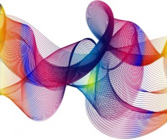 Abstract Colorful Net Vector Illustration With Curved Style