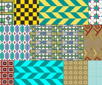 Abstract Colorful Pattern Various Types Combination