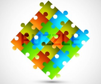 Abstract Colorful Shiny Puzzle Vector Design