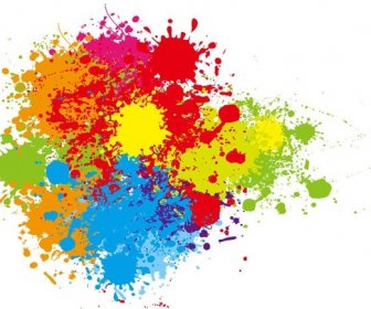 Abstract Colorful Splashes Vector Graphic Art