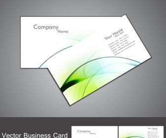 Abstract Colorful Stylish Wave Business Card Set Background
