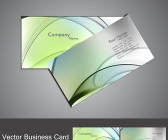 Abstract Colorful Wave Business Card Set Design Vector