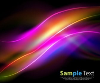Abstract Colorful Wave On Dark Background Vector Graphic