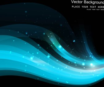 Abstract Colorfull Black Bright Blue Wave Vector Illustration