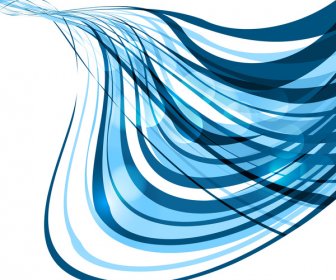Abstract Colorfull Blue Line Wave Vector Design