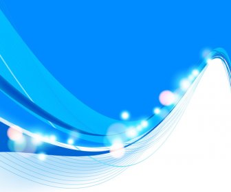 Abstract Colorfull Blue Wave Vector Background