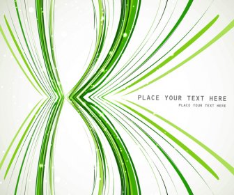 Abstract Colorfull Green Line Wave Vector Background Illustration