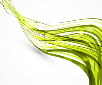 Vecteur D’onde Technologie Ligne Abstraite Colorfull Fil Vert