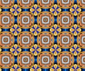Abstract Decorative Pattern Illustration With Colored Symmetric Style