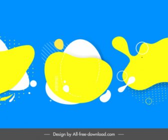 Abstract Decorative Templates Bright Flat Plain Deformed Shapes
