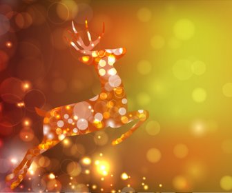 Abstract Deer In Light Circle Magic Background