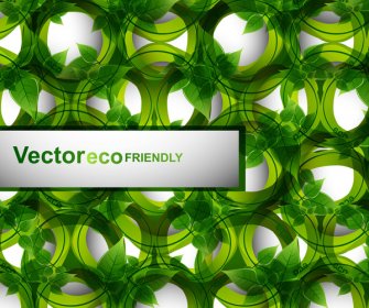Desain Vektor Abstrak Eco Hidup Hijau Terang Lingkaran