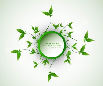 抽象生態綠色生活圓框架向量設計