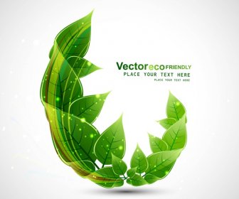 Abstrak Eco Hijau Hidup Mengkilap Vektor