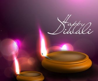 Abstract Flame Of Diwali Lamp On Happy Diwali Template Free Vector