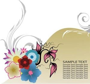 抽象的な花のアート デザイン要素のタイトル ページ デザイン ベクトル テンプレート