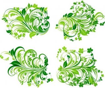 abstrak elemen floral vector set