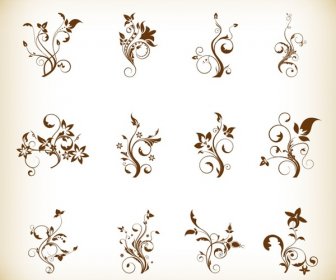 Abstract Floral Element Vector Set