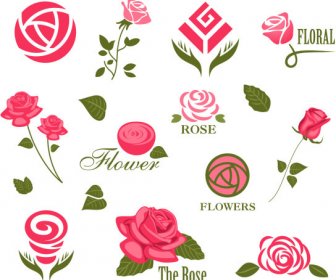 Resumo Flor Logotipos Criativos Vector