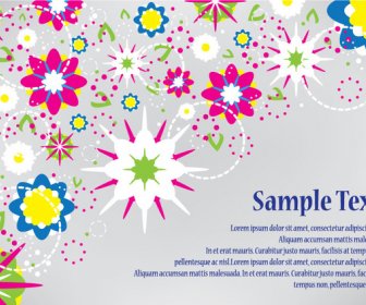 Abstract Flowers Design Vector Card