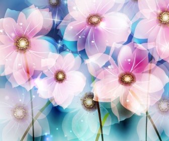 Abstract Flowers Vector Background