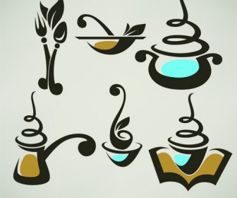 Alimentos Abstrato Logotipos Design Criativo Vector