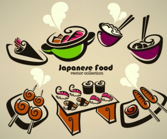 Абстрактные пищи логотипы креативный дизайн вектор