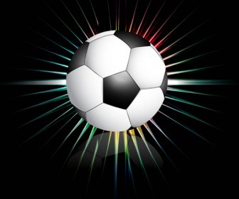 Resumo De Futebol Brilhante Preto Azul Colorido Arco-íris Raios Vector
