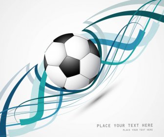 抽象的なサッカー カラフルなライン波ベクトル デザイン
