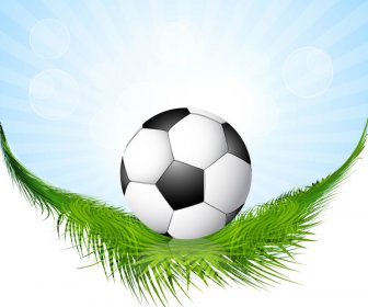 تصميم متجه موجه ملونة العشب مجردة لكرة القدم